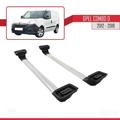 Compatible with Opel Combo D 2012-2018 ACE-3 Car Roof Rack Cross Bar Grey Aluminium 2 Bars