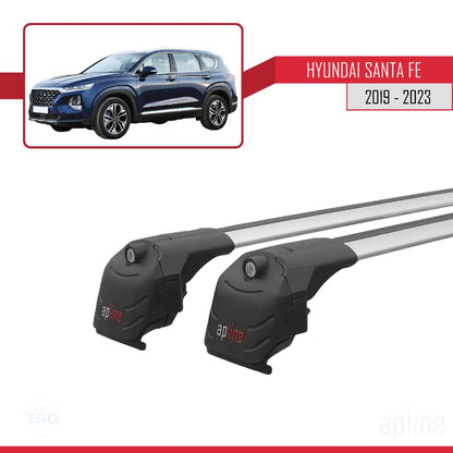 Compatible with Hyundai Santa Fe 4 (TM) 2019-2023 ACE-2 Car Roof Rack Cross Bar Grey Aluminium 2 Bars
