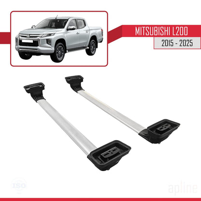 Compatible with Mitsubishi L200 (MK5) 2015-2025 ACE-3 Car Roof Rack Cross Bar Grey Aluminium 2 Bars