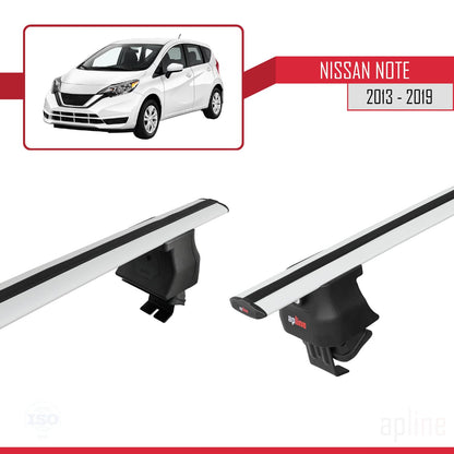 Compatible with Nissan Note 2 (E12) 2013-2019 ACE-4 Car Roof Rack Cross Bar Grey Aluminium 2 Bars