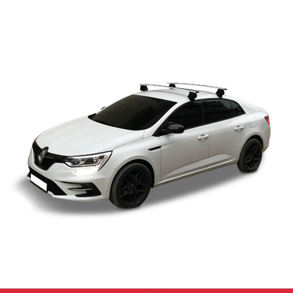 Compatible with Renault Megane 4 (BFB) Pre-Facelift 2016-2020 ACE-4 Car Roof Rack Cross Bar Grey Aluminium 2 Bars