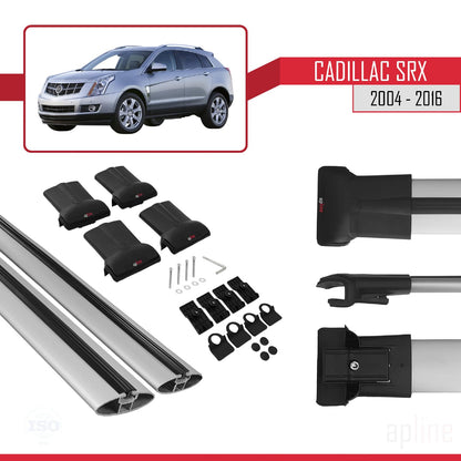 Compatible with Cadillac SRX 2004-2016 Fly Model Car Roof Rack Cross Bar Grey Aluminium 2 Bars