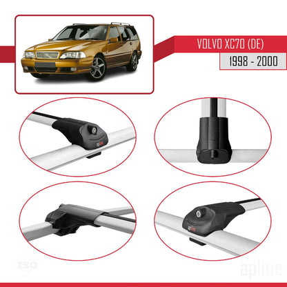 Compatible with Volvo XC70 1998-2000 ACE-1 Car Roof Rack Cross Bar Grey Aluminium 3 Bars