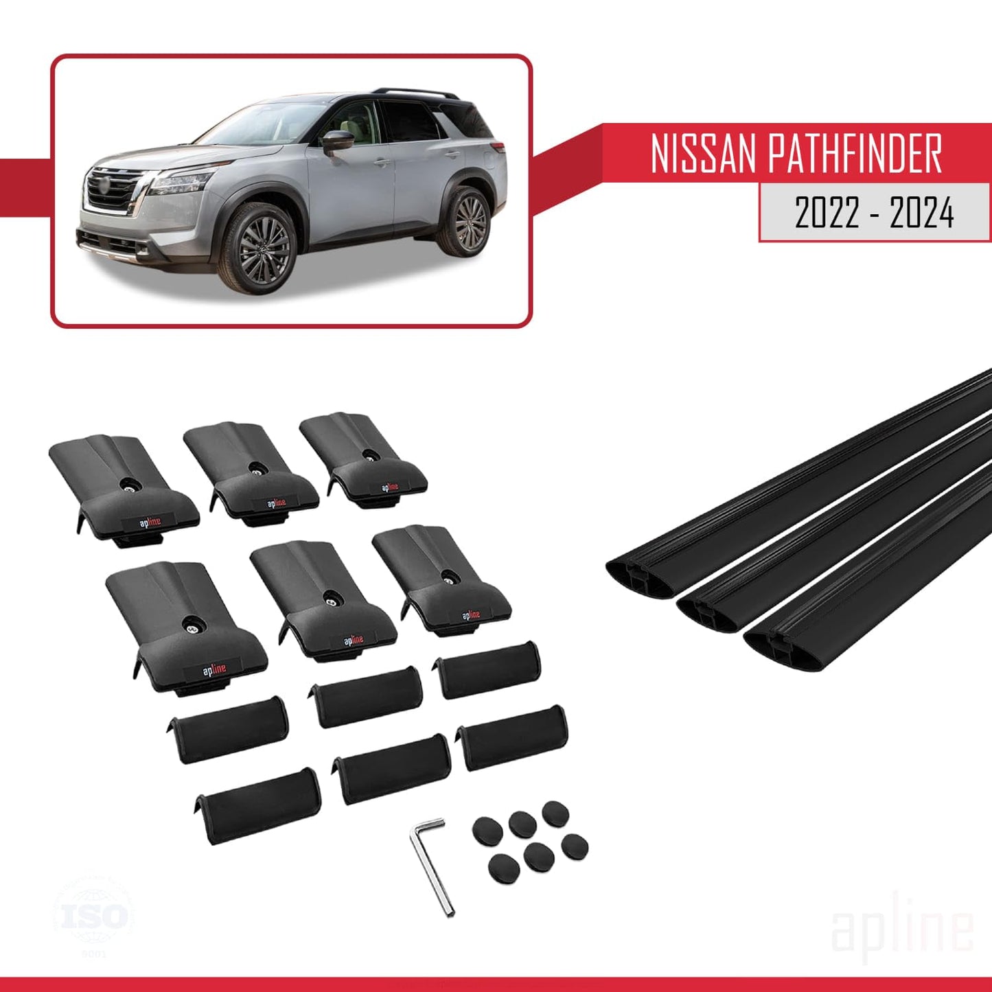 Compatible with Acura TSX Sport Wagon 2011-2014 Fly Model Car Roof Rack Cross Bar Black Aluminium 3 Bars