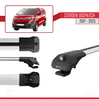 Compatible with Citroen Dispatch (K0) 2017-2025 ACE-1 Car Roof Rack Cross Bar Grey Aluminium 3 Bars