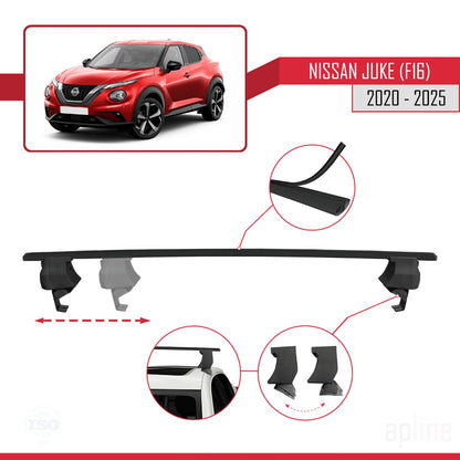 Compatible with Nissan Juke 2 (F16) 2020-2025 ACE-4 Car Roof Rack Cross Bar Black Aluminium 2 Bars