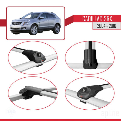 Compatible with Cadillac SRX 2004-2016 ACE-1 Car Roof Rack Cross Bar Grey Aluminium 3 Bars