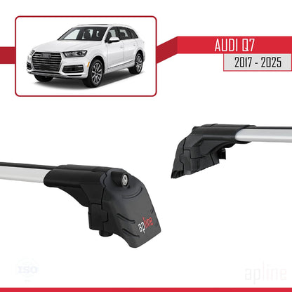 Compatible with Audi Q7 (4M) 2016-2025 ACE-2 Car Roof Rack Cross Bar Grey Aluminium 2 Bars