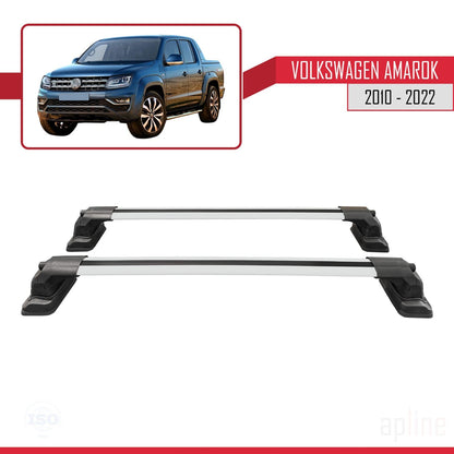 Compatible with Volkswagen Amarok 2010-2022 ACE-3 Car Roof Rack Cross Bar Grey Aluminium 2 Bars