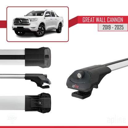 Compatible with Great Wall Cannon 2019-2025 ACE-1 Car Roof Rack Cross Bar Grey Aluminium 3 Bars