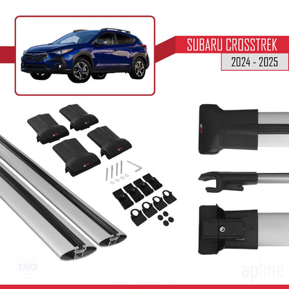 Compatible with Subaru Crosstrek 2024-2025 Fly Model Car Roof Rack Cross Bar Grey Aluminium 2 Bars