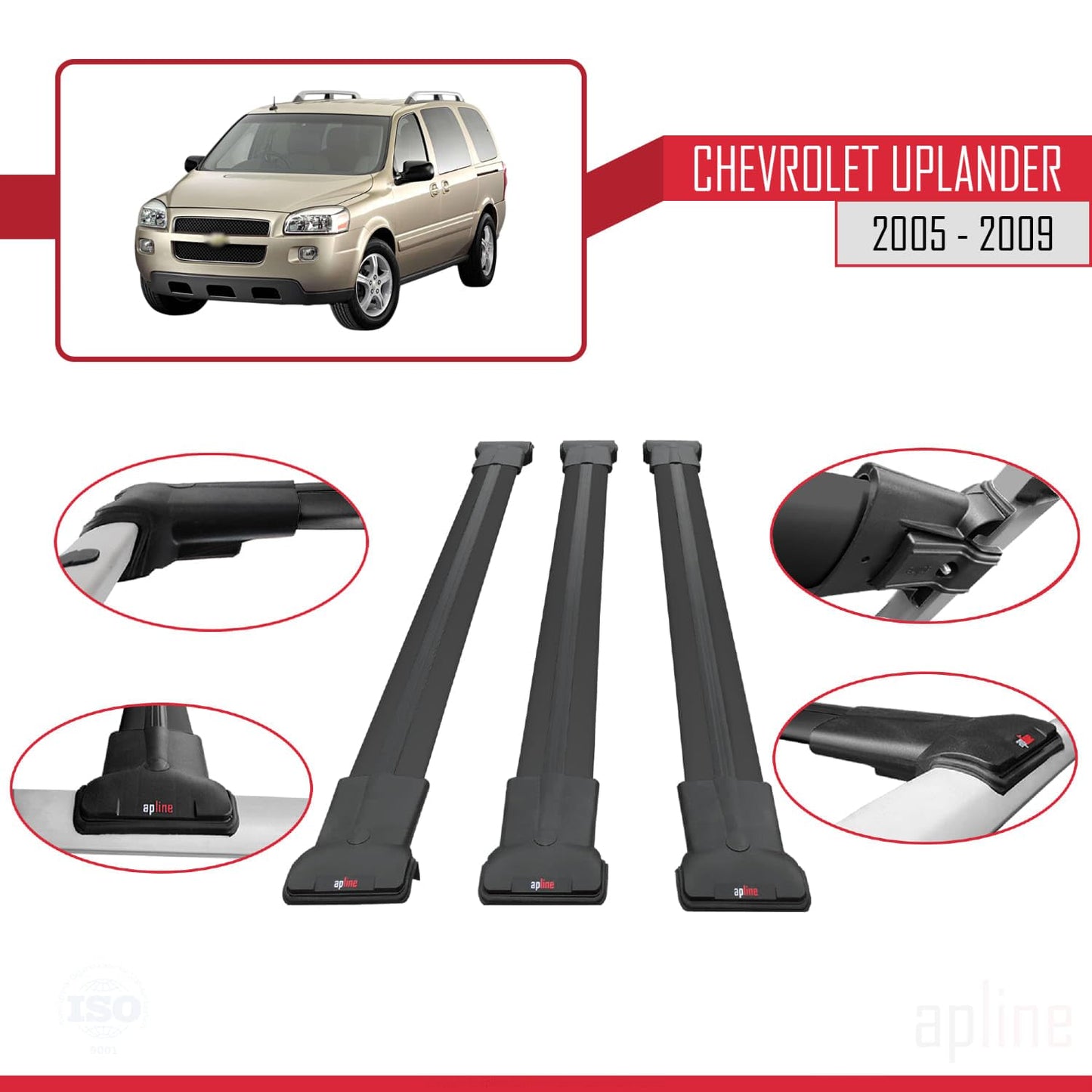 Compatible with Acura TSX Sport Wagon 2011-2014 Fly Model Car Roof Rack Cross Bar Black Aluminium 3 Bars