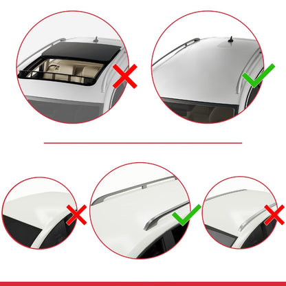 Compatible with Toyota Sequoia 2008-2022 Fly Model Car Roof Rack Cross Bar Black Aluminium 3 Bars