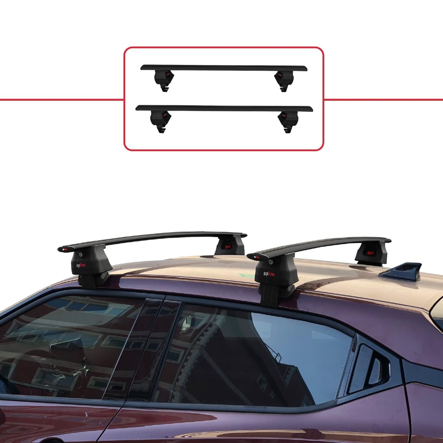 Compatible with Nissan Juke 2 (F16) 2020-2025 ACE-4 Car Roof Rack Cross Bar Black Aluminium 2 Bars