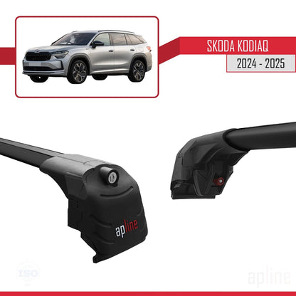 Compatible with Skoda Kodiaq 2024-2025 ACE-2 Car Roof Rack Cross Bar Black Aluminium 2 Bars