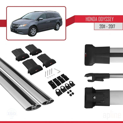 Compatible with Honda Odyssey 2011-2017 Fly Model Car Roof Rack Cross Bar Grey Aluminium 2 Bars