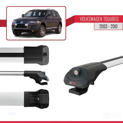 Compatible with Volkswagen Touareg (7L) 2002-2010 ACE-1 Car Roof Rack Cross Bar Grey Aluminium 3 Bars