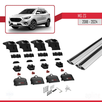 Compatible with MG ZS 2018-2024 ACE-2 Car Roof Rack Cross Bar Grey Aluminium 2 Bars
