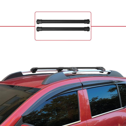 Compatible with Dacia Sandero Stepway 2 2012-2020 ACE-1 Car Roof Rack Cross Bar Black Aluminium 2 Bars