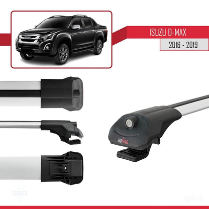 Compatible with Isuzu D-Max 2 (RT85) Post-Facelift 2016-2019 ACE-1 Car Roof Rack Cross Bar Grey Aluminium 2 Bars