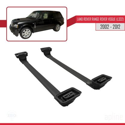 Compatible with Land Rover Range Rover Vogue (L322) 2002-2012 ACE-3 Car Roof Rack Cross Bar Black Aluminium 2 Bars