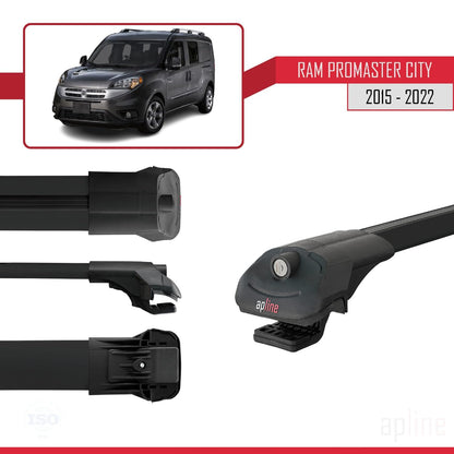 Compatible with Ram Promaster City (636) 2015-2022 ACE-1 Car Roof Rack Cross Bar Black Aluminium 2 Bars