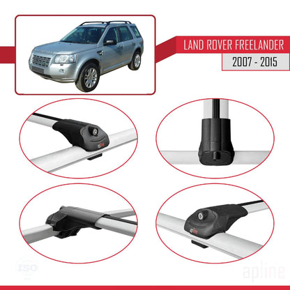 Compatible with Land Rover Freelander 2 (L359) 2007-2015 ACE-1 Car Roof Rack Cross Bar Grey Aluminium 3 Bars