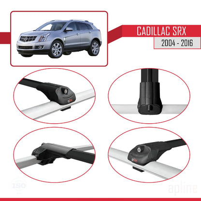 Compatible with Cadillac SRX 2004-2016 ACE-1 Car Roof Rack Cross Bar Black Aluminium 2 Bars