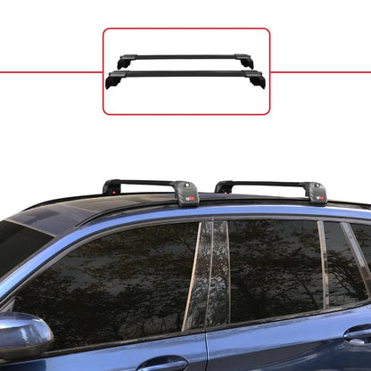 Compatible with BMW X3 (G01) 2018-2024 ACE-2 Car Roof Rack Cross Bar Black Aluminium 2 Bars