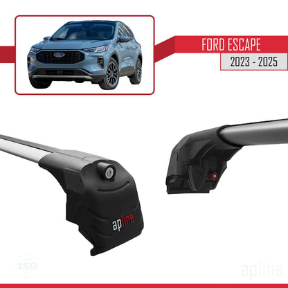 Compatible with Ford Escape 2023-2025 ACE-2 Car Roof Rack Cross Bar Grey Aluminium 2 Bars