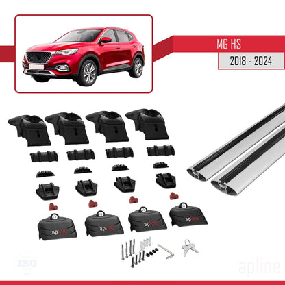 Compatible with MG HS (AS23) 2018-2024 ACE-2 Car Roof Rack Cross Bar Grey Aluminium 2 Bars