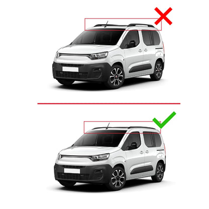 Compatible with Fiat Doblo 3 2023-2025 ACE-2 Car Roof Rack Cross Bar Black Aluminium 2 Bars