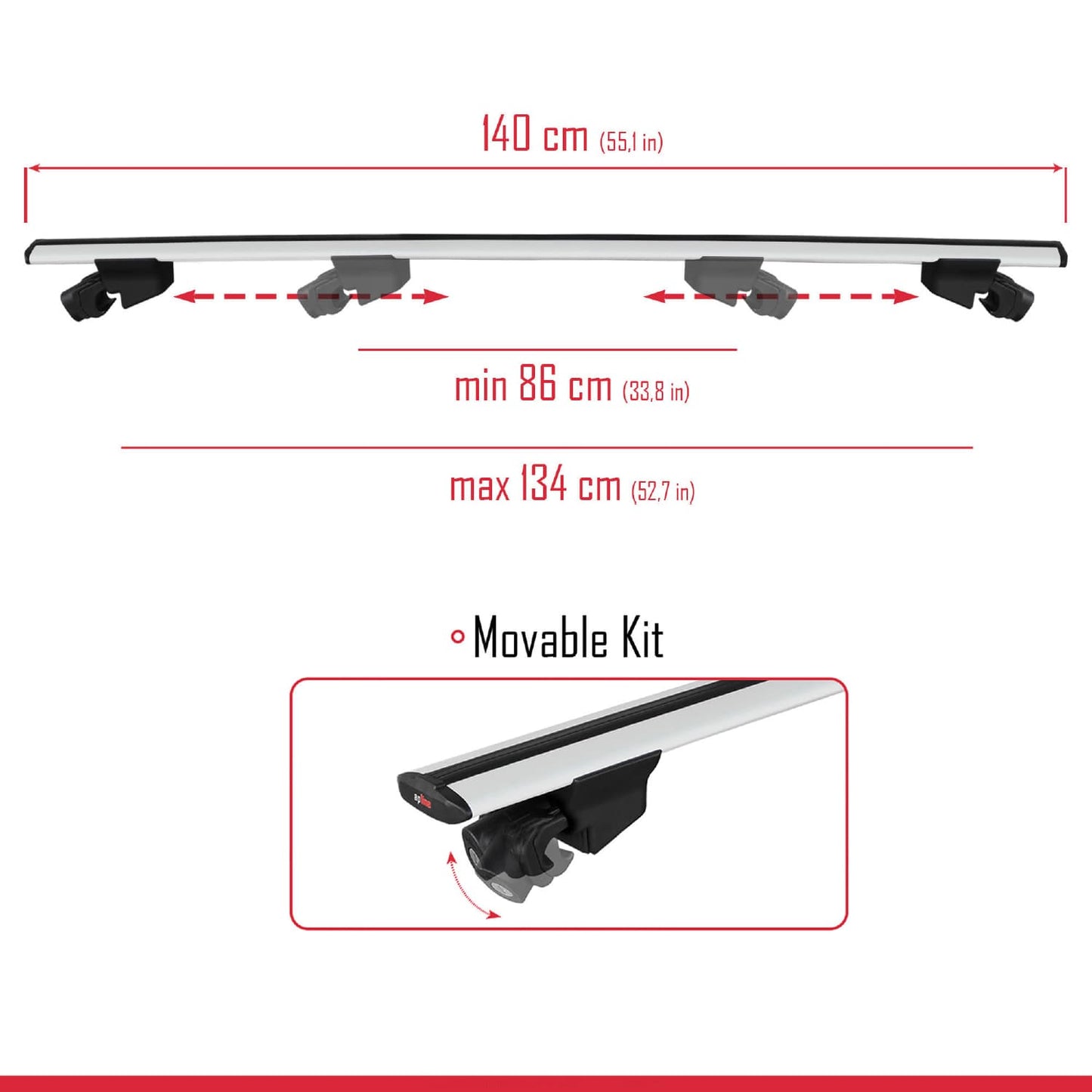 Compatible with Mercedes C Class 4 (S205) 2015-2021 HOOK Model Roof Rack Gray 2 Aluminium Bars
