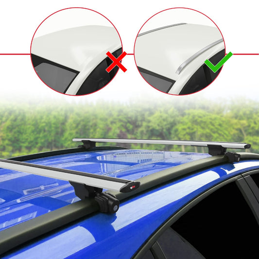 Compatible with Buick Enclave 2025 HOOK Model Car Roof Rack Cross Bar Grey Aluminium 2 Bars
