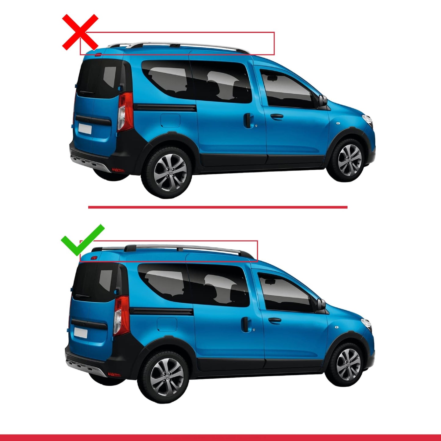 Compatible with Dacia Dokker 2012-2023 FLY Model Car Roof Rack Cross Bar Black Aliminum 2 Bars