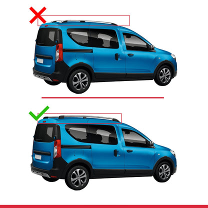 Compatible with Dacia Dokker 2012-2023 FLY Model Car Roof Rack Cross Bar Black Aliminum 2 Bars