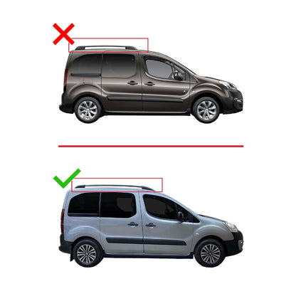 Compatible with Peugeot Partner 2 Tepee 2008-2018 FLY Model Car Roof Rack Cross Bar Black Aluminium 4 Bars