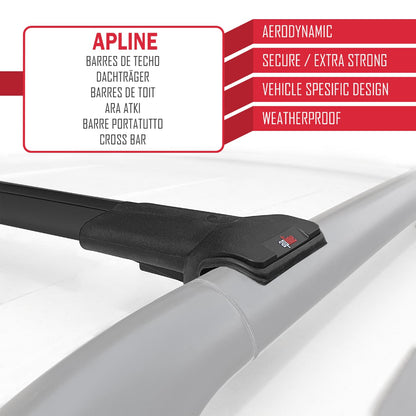 Compatible with Fiat Scudo 2 2007-2016 FLY Model Car Roof Rack Cross Bar Black Aluminium 2 Bars